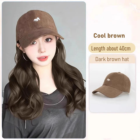 synthetic 30/40cm45cm wig baseball cap long straight hair wig duck tongue cap bobble head curly hair ponytail bob Christmas gift