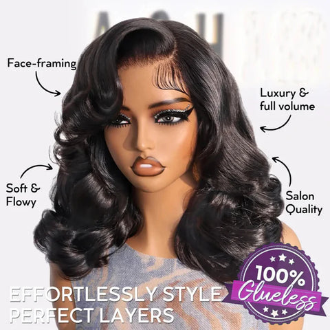 Pre-Styled Side Part Glueless Wigs Human Hair with Elastic Drawstring Ready to Wear Body Wave Short Bob Wig Pull Go Glueless Wig