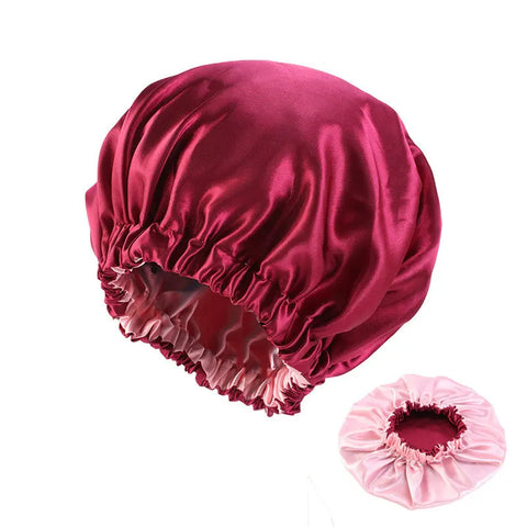 2in1 Double Layer for Winter Bonnet Satin Cheveux Nuit Night Hair Cap Women's Solid Sleeping Hat Sleep Care Nightcap Unisex