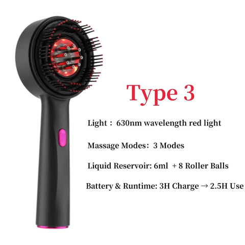 Electric Scalp Massage Comb Scalp Oil Applicator Hair Care Red Light  Head Massager for Hairline Growth Anti-Hair Loss Hairbrush