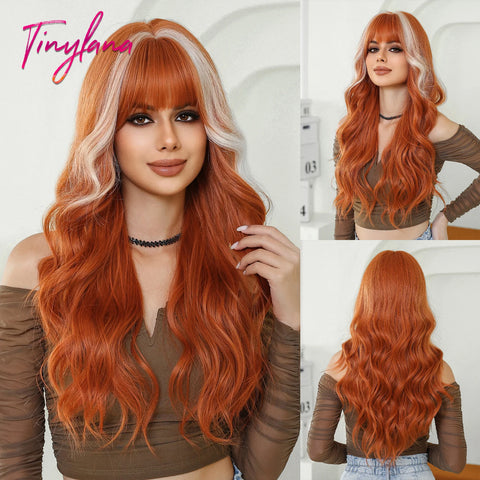 Ash Gray Platinum Long Curly Synthetic Wigs with Bangs for Women Afro Deep Wave Cosplay Lolita Wig Natural Hair Heat Reisitant