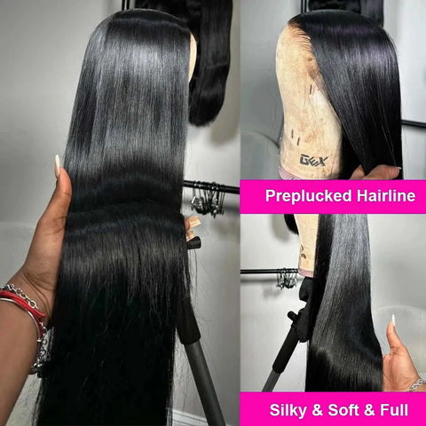 100% Human Hair Wigs Bone Straight 13x4 13x6 HD Lace Front Wig 5x5 Glueless Lace Frontal Wigs Pre Plucked For Women 30 34 Inch