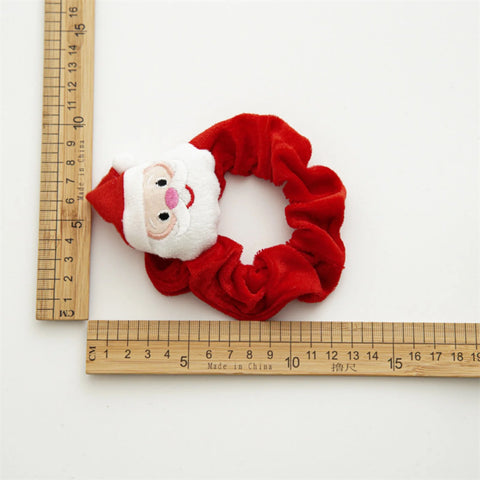 1PC Christmas Velvet Scrunchies Santa, Reindeer&Gift Designs, Cute Hair Ties For Holiday Parties, Festive Hair Accessories