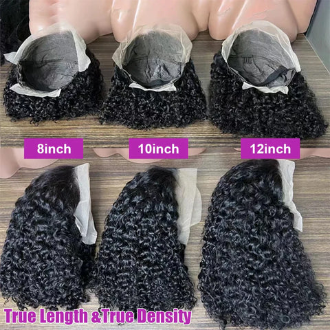 Glueless Deep Wave Bob Wig Brazilian Human Hair 13x6 Pre Cut HD Lace Front Wig Wear Go Curly Short Bob Wigs For Black Women
