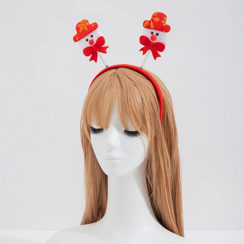 Christmas Decoration Headbands for Women Antlers Snowman Christmas Tree Head Buckle Decorations Xmas Party Gift Hair Accessories