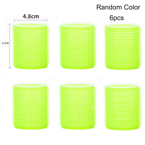 6pcs Self-Grip Hair Rollers Heatless Hair Curler No Heat Hair Bangs Volume Self-adhesive Hook&Loop DIY Hair Curler Styling Tools