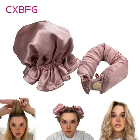1PCS Heatless Curling Rod Headband Soft Hair Curlers No Heat Silk Curls Lazy Hair Rollers Sleeping Curler with Cap Styling Tools