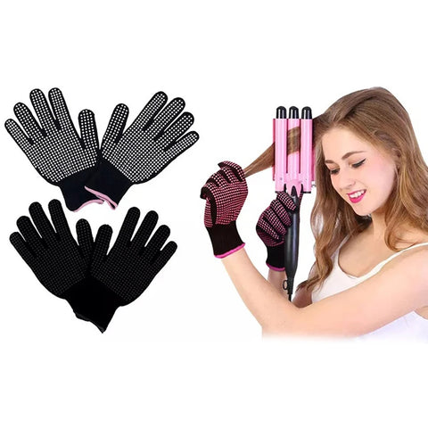 New Double-sided Hair Straightener Perm Curling Hairdressing Heat Resistant Finger Glove Hair Salon Styling Gloves