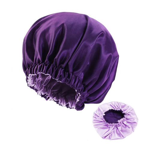 2in1 Double Layer for Winter Bonnet Satin Cheveux Nuit Night Hair Cap Women's Solid Sleeping Hat Sleep Care Nightcap Unisex