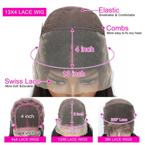 30 Inch Chocolate Brown Body Wave 13x4 HD Lace Front Human Hair Wigs Pre Plucked Brown Transparent Lace Frontal Wigs For Women