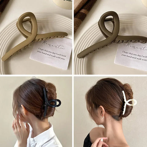 Matte Cross Hair Clip for Women Fashion Large Hairpin French Elegant Hairgrips Lady Hair Claw Clips Korea Girls Hair Accessories