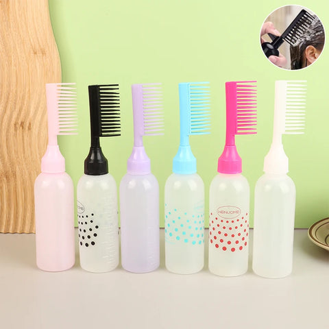 Hair Dye Refillable Hair Coloring Hairdressing Styling Tools Scalp Potion Oil Applicator Bottle Comb Hairdressing Shampoo Bottle