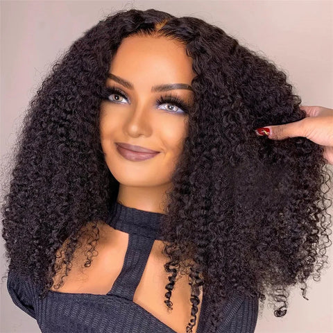 10A 6x5 Glueless Human Hair Wigs Ready To Wear And Go Kinky Curly Lace Closure Wig Ombre Highlights Brown Ginger Colored Wigs