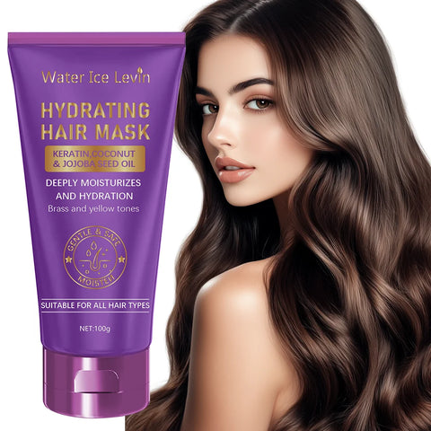 Keratin Purple Hair Mask - Purple Blue Protein Deep Conditioner Treatment - Makeup Water, Suitable Alloy Hair, Platinum, Silver, Gray or Brown Dry and Damaged Copper Hair