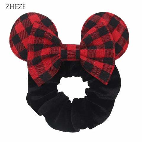 Disney Christmas Day Scrunchies Haarband Vrouwen Elastische Paardenstaart Houder Meisjes Pailletten Strik Kids Haaraccessoires