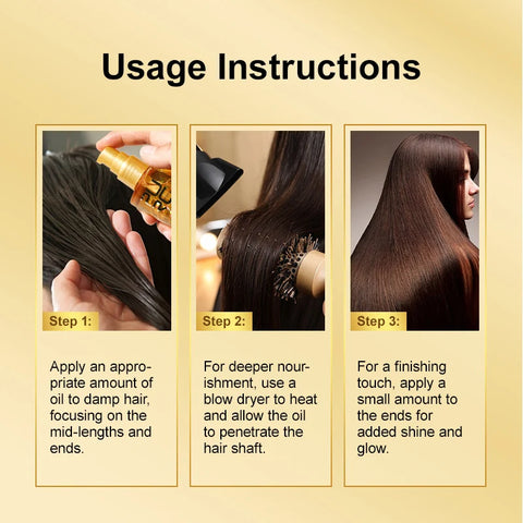 PURC Morocco Argan Oil Nourishing Hair Oil Smoothing Shine Soft Hair Serum Repair Damaged Frizz Dry Hair Treatment Hair Care