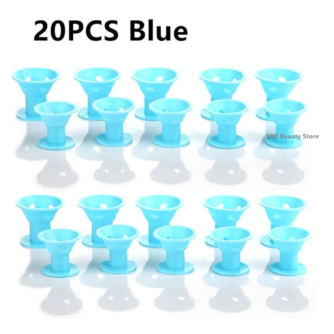 10/20PCS Pink Magic Hair Care Rollers Soft Silicone Hair Curler No Heat No Clip Hair Curling Styling DIY Tool For Curler Hair