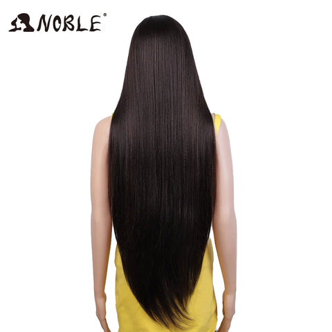 Noble Synthetic Lace Front Wigs For Women 36 Inch Kinky Straight Wig Lace Front Wig Ombre Lace Wigs Cosplay Lace Front Wig