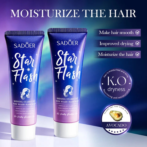 SADOER Star Flash Hair Mask Repair Damaged Hair Reduce Split Ends Oil Control Moisturizing Smooth Hair Treatment Masks