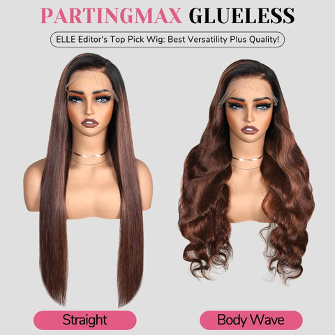 7x6 Chestnut Brown Highlights PartingMax Glueless Wig Straight Body Wave Water Wave Burmese Curly Closure HD Lace Long Curly Wig