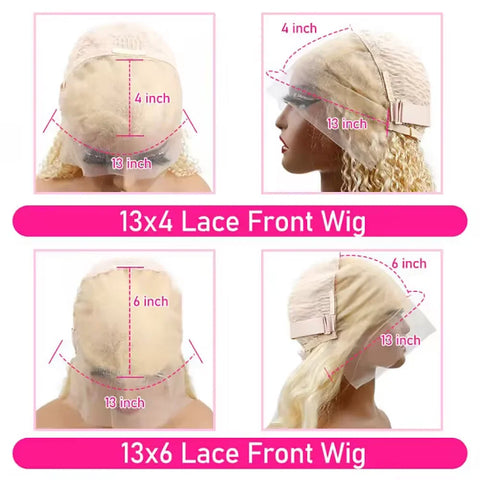 300% Density Straight 613 Blonde 13x6 HD Lace Front Wig Human Hair Brazilian Transparent 13x4 Lace Frontal Wigs For Black Women