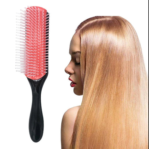 9-Rows Detangling Hair Brush Denman Detangler Hairbrush Scalp Massager Straight Curly Wet Removable DIY Hair Comb Brush