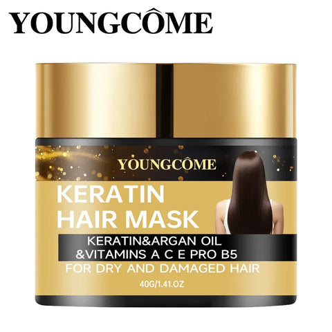 YOUNGCOME Keratin Hair Care Mask Deep Nourishing Moisturizing Repair Dry Frizz Damaged Conditioner Smoothing Long-Lasting Shine
