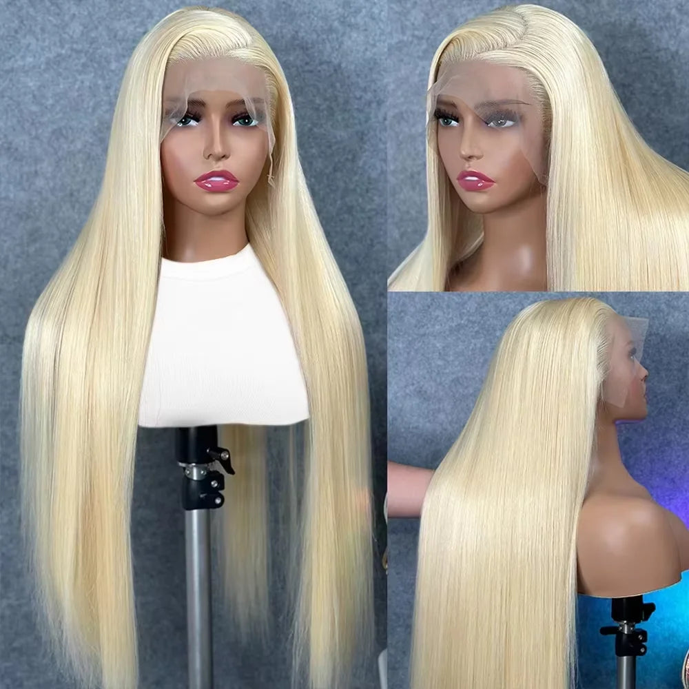 30 40 Inch 250 300% Density Blonde 613 Lace Front Wigs 13x6 HD Lace Wig Transparent Frontal 13X4 Bone Straight Human Hair Wigs