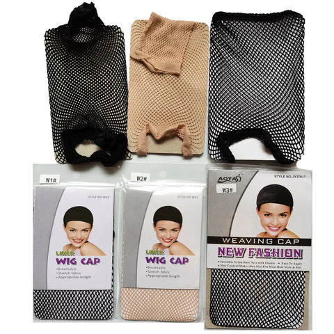 2 Pieces Hair Nets Open/Close Ended Wig Cap Mesh Stocking Caps Weaving Wig Hairnet for Women