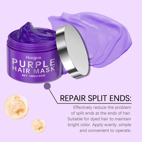 Purple Keratin Hair Mask for Repair Damaged Frizzy Hair Soft Shiny Smooth Nourishing Moisturizing Treatment Deep Hair Care Mask