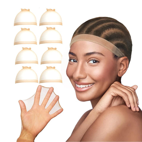 2/4/6/8/12/24pcs HD Wig Cap for Women Ultra-thin Invisible Brown Sheer Caps for Lace Front Wig Breathable