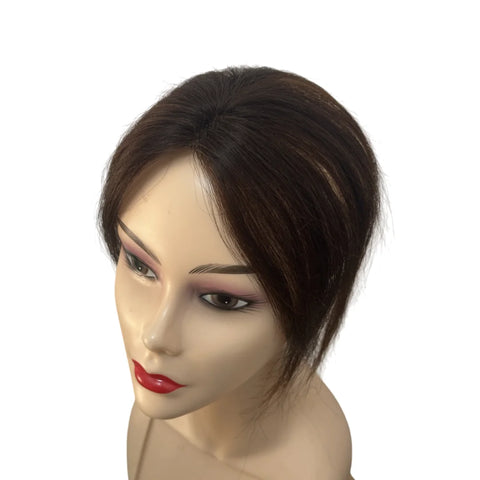 Magic Paste Hair Topper for Women Invisible Natural Looking Human Hair Bangs Fringe No Clip Design Covers Hair Loss