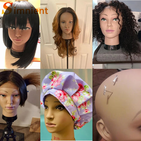 New Bald Mannequin Head With Wig Stand AdjustableTripod Support For Wigs Hair Extension Holder Wig Making Kit Tools Accessories