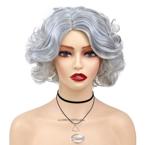 Synthetic Blue Short Big Curly Wigs for Women Girls Layered Wavy Bob Wig Cosplay Carnival Party Costume Halloween Lolita Wigs