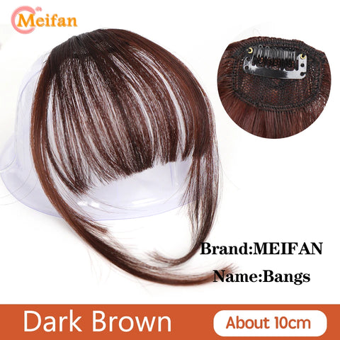 MEIFAN Synthetic Middle Part Topper Hairpiece with Bangs Clip-In Bangs Extension Natural Invisible Clourse Hairpiece for Women