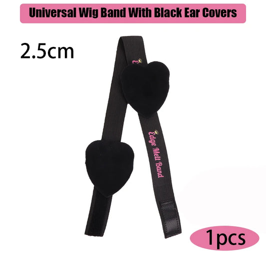 2.5Cm 3Cm 3.5Cm 4Cm Wig Elastic Band With Ear Protector Black Lace Melting Band For Laying Edges Down Adjustable Band 1Pcs 3Pcs