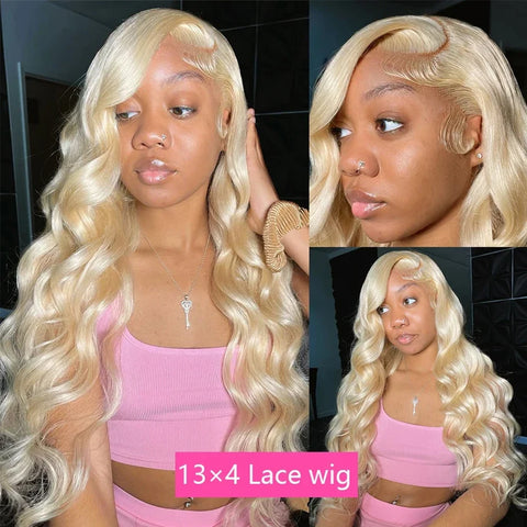 Blonde Body Wave Lace Front Wig HD Transparent 13x4 13x6 Frontal Human Hair 613 Pre Plucked Full Frontal Wigs 200% 40 50 Inch