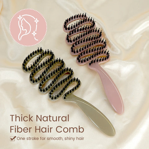 Vent Hair Brush with Black Bristles Scalp Massage Detangling Hair Styling Tool for Curly Straight Hair Men Women Daily Use