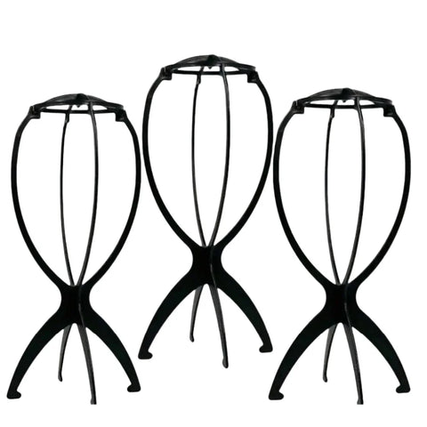 3pcs Stable Wig Stand Collapsible Hairpiece Holder For All Wigs and Hats Display Styling Tool for Haircut Training and Home Use