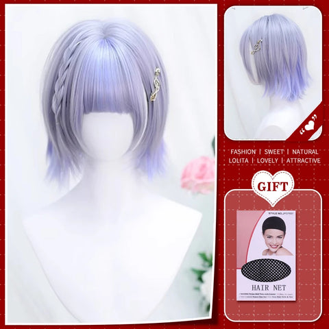 WTB Synthetic Long Straight Hair Black Lolita Wigs with Bangs for Women Fashion Female Cosplay Party Christmas Wigs Multicolor