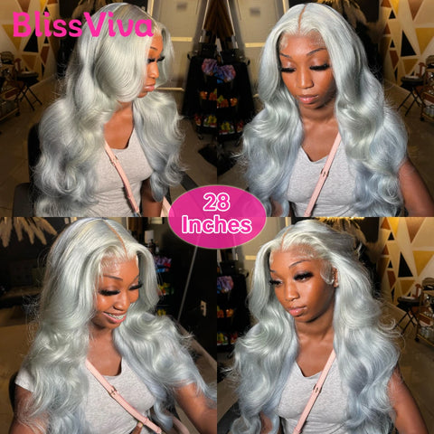 Body Wave Ash Grey Lace Front Wigs Human Hair Blonde 613 Lace Front Wigs 13x6 Remy Brazilian Silver Gray Colored Human Hair Wigs