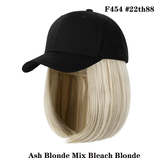 Cap Synthetic Wig Hair Extensions Hair Wigs For Women Short Straight Bob  Adjustable Hip Hop Baseball Cap economic Vertical wigs