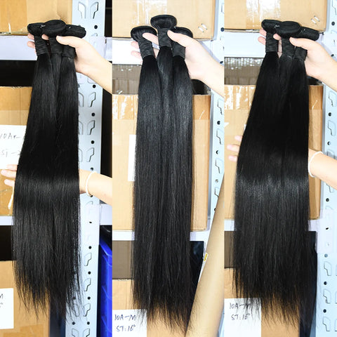 30 40inch Straight Human Hair Bundles with 5x5/6x6 Closure Brazilian Raw Bundles 100%Human Hair 13x4 Frontal Closure And Bundles