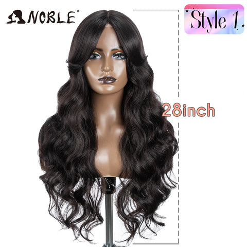 Noble Synthetic Lace Front Wig Long Wavy Side Part Body Wavy Lace Front Wig For Women Lace Front Wig Ombre Blonde Cosplay Wig