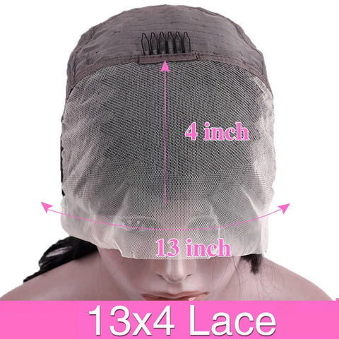 200% Density 13x4 Short Bob Straight Brazilian Remy Hair HD Transparent Lace Full Lace Frontal Wigs 100% Human Hair For Women
