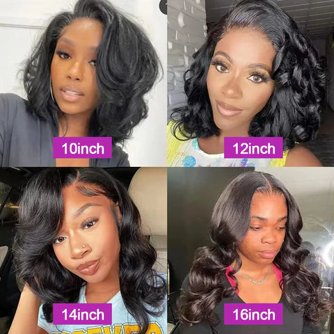 Body Wave Short Bob 13x6 Transparent Lace Front Human Hair Wigs Glueless 7x5 13x4 HD Pre Plucked Lace Frontal Wig For Women 250%