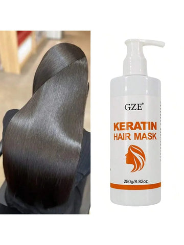 GZE Keratin Hair Mask Split Ends Reduction Frizz Control Hydration Moisturizing Heat Protection Anti-Breakage Anti-Frizz