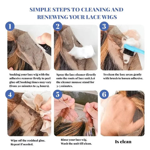 Lace Cleanser Foam For Cleaning Lace Cleaning Mousse Wig Cleaner Remove Oil Dirt Residue Wig Glue Remover