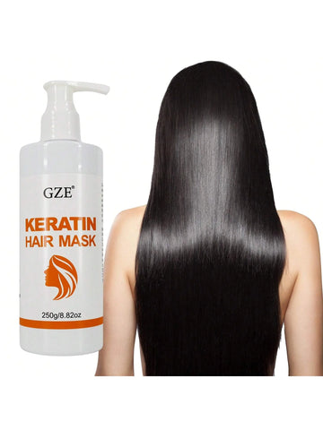 GZE Keratin Hair Mask Split Ends Reduction Frizz Control Hydration Moisturizing Heat Protection Anti-Breakage Anti-Frizz