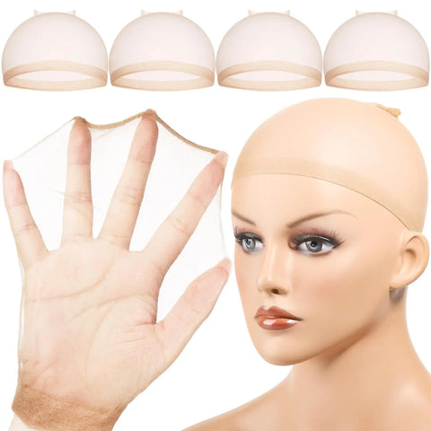2/4/6/8/12/24pcs HD Wig Cap for Women Ultra-thin Invisible Brown Sheer Caps for Lace Front Wig Breathable
